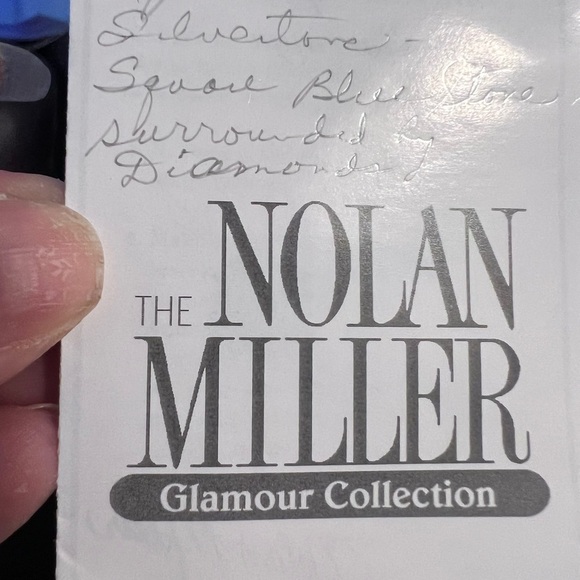 Nolan Miller Vintage Blue Square Stud Earrings - Picture 8 of 10